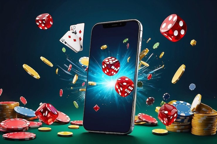 Aplikasi mobile klikwin188 dengan antarmuka kasino dan sportsbook di layar ponsel